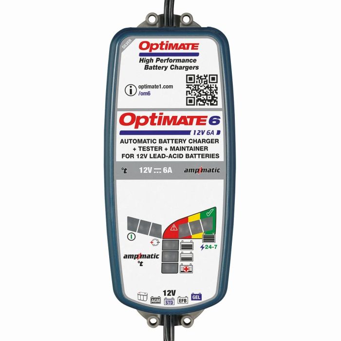 Optimate 6 12V Battery Charger Car Van Tractor Boat Quad