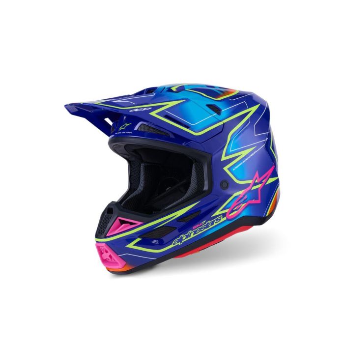 ALPINESTARS SM7 Cast Helmet BLU/YL/PINK 2025 Model