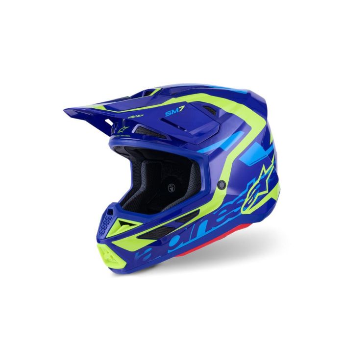 ALPINESTARS SM7 Deed Helmet BLUE/YEL 2025 Model