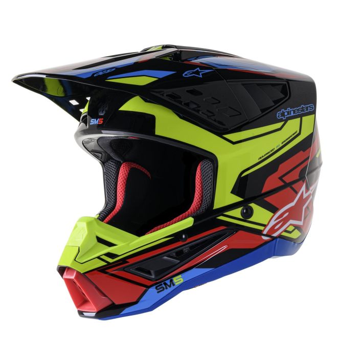 Alpinestars Supertech SM5 Action Yellow, Red And Black Act2 Mx Helmet