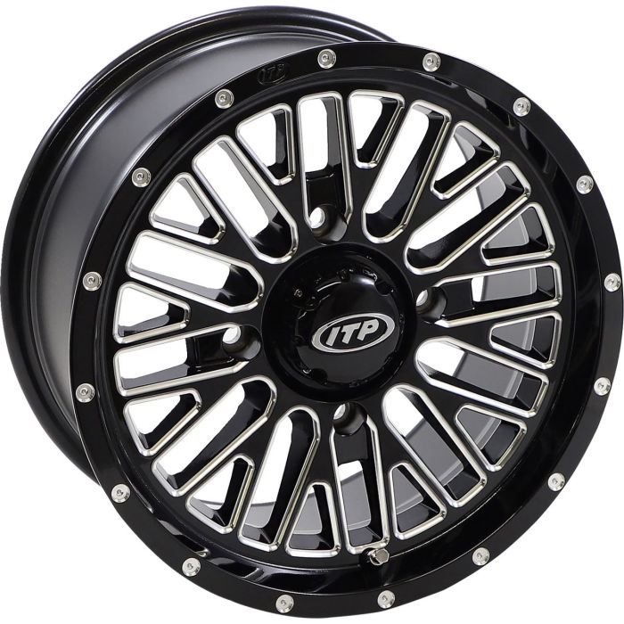 ITP Momentum 14x7 4/137 5+2 Black ATV Wheel