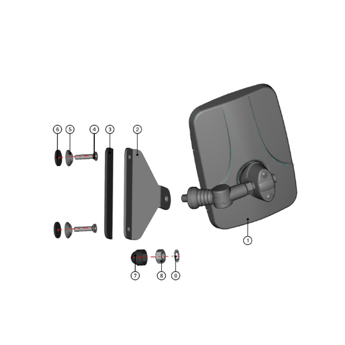 DFK Mirror To Fit Cab For Honda Pioneer 700 Left or Right Side All Models