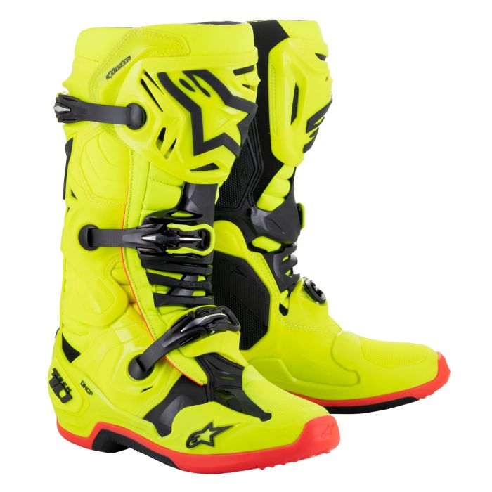 Alpinestars Tech 10 Boots Yellow Black Red