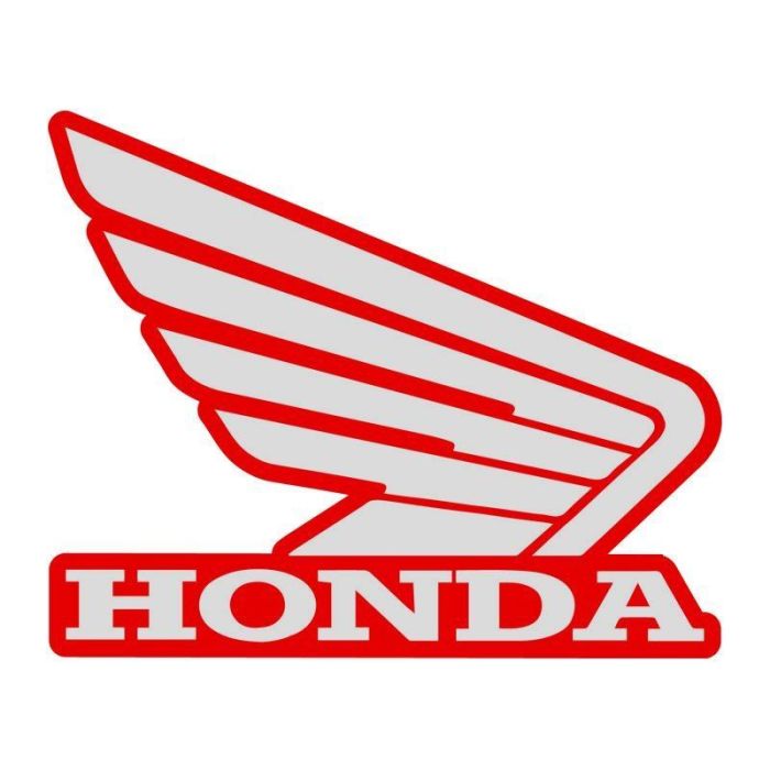 Honda Wing R/H Tank Sticker 114mm Red/Silver