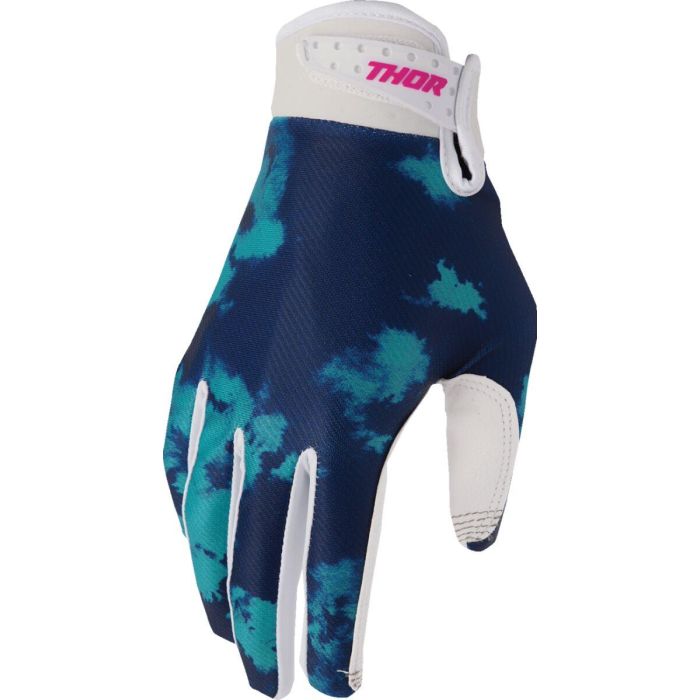 THOR Youth LAUNCHMODE Bleach Gloves Blue/Green/White