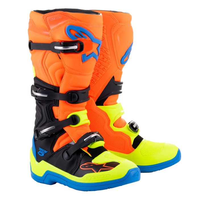 Alpinestars Tech 5 Boots Orange Yellow Blue
