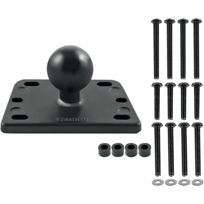 Ram Mounts Motorcycle Brake/Clutch Reservoir Rectangle Cover Base w/Centered 1 in. Ball - RAM-B-345