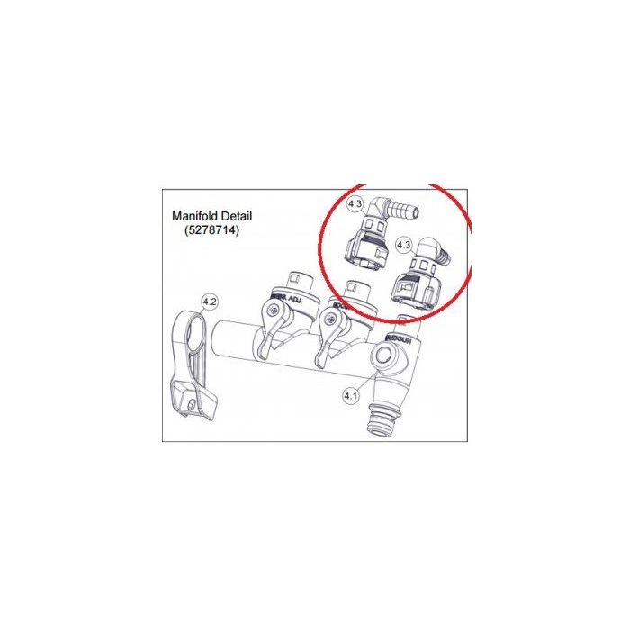 Fimco Parts QC Manifold 3/8 Swivel 90 Degree Elbow Assembly