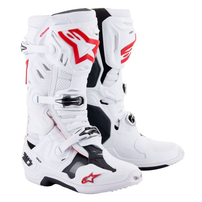 Alpinestars Tech 10 Supervented Boots White Black Red