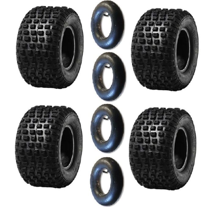 Set Of 4 145x70x6 Suzuki LT50 Knobbly Tyres & Tubes 145/70-6