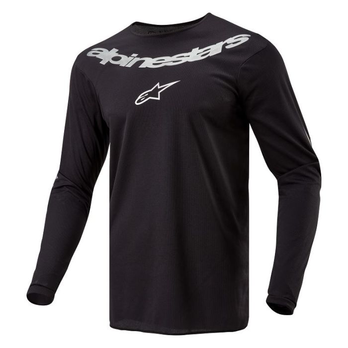 Alpinestars Fluid Graphite Motorcycle Jersey Black White