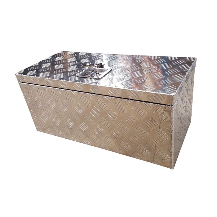 ATV Quad Universal Front Cargo Box Chequered Plate Aluminium Extra Large