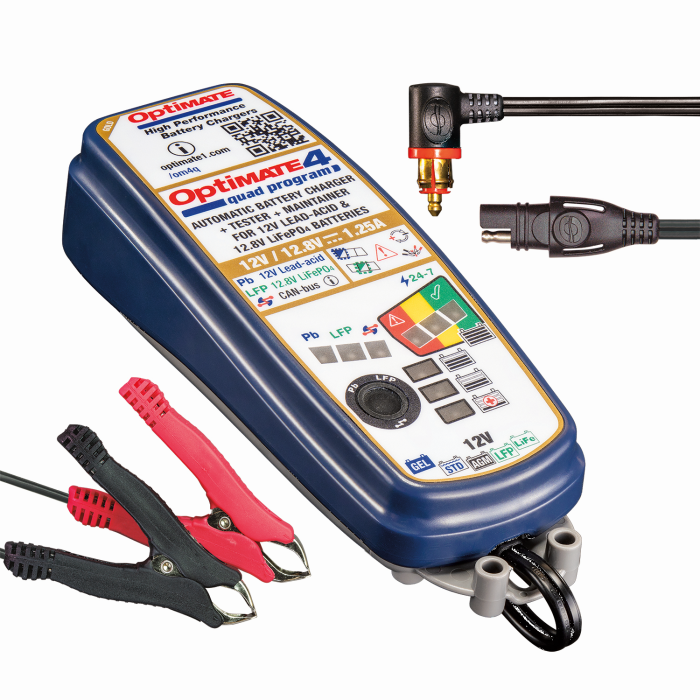 Optimate 4 DUAL Program クアッド バッテリー オートバイ Optimate 4 Quad Program Premium Can Bus Edition Battery Charger