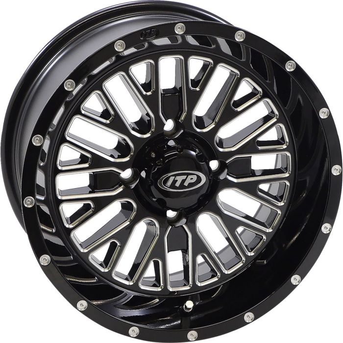 ITP Momentum 14X7 4/110 4+3 Black Wheel