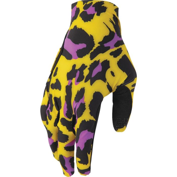 THOR Sportmode Cheetah Gloves Yellow/Purple/Black