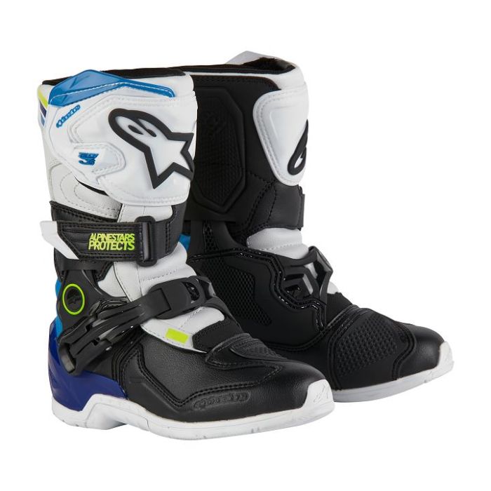 Alpinestars Kids Tech 3s Boots Black White Blue