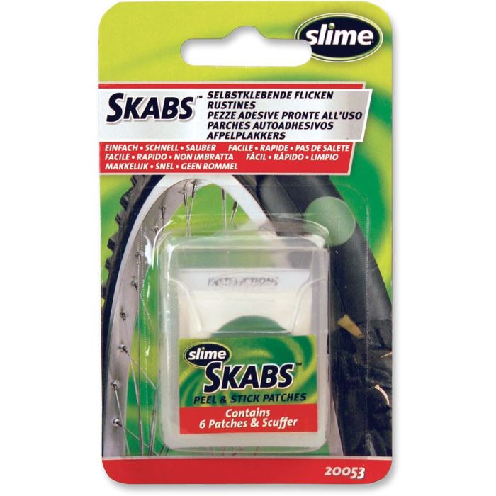 Slime Skabs 6PK Pre-Glued Tyre Patches 25mm For Tubeless Tyres & More 20053