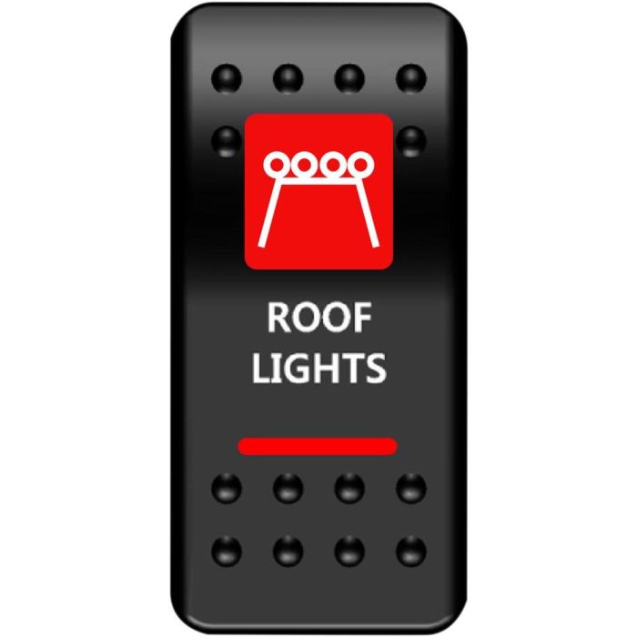 MUD On/Off Red Roof Light Rocker Switch ATV UTV