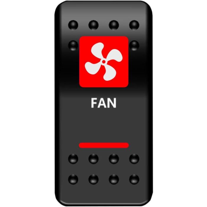 MUD Red Fan Light Rocker Switch ATV UTV