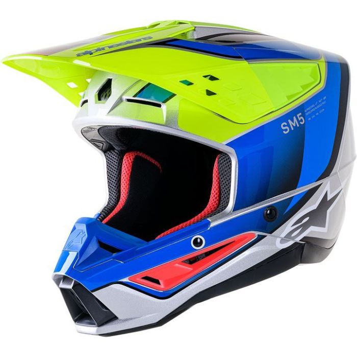 Alpinestars Supertech SM5 Sail Yellow & Blue Mx Helmet