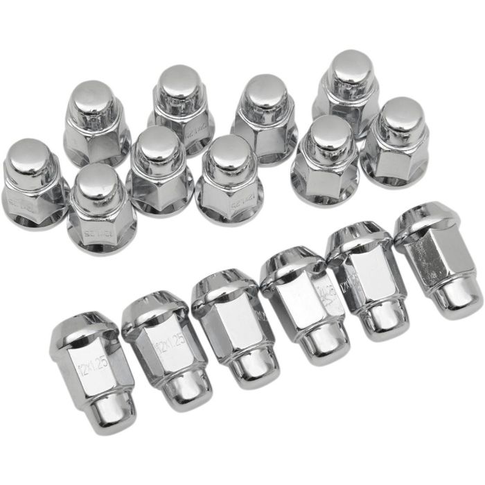 Chrome 12MM x 1.25 Tapered Lug Nuts Pack of 16