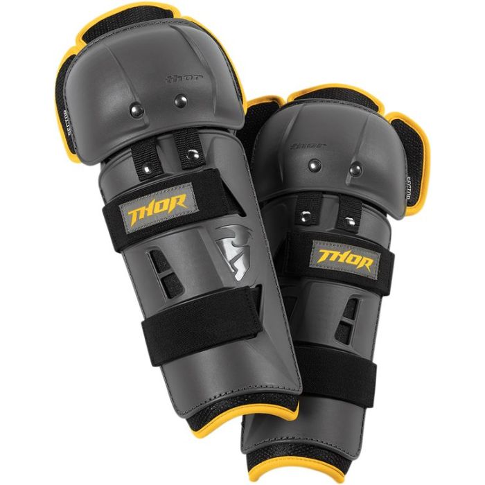 THOR Youth Sector GP Knee Guards Gray/Yellow