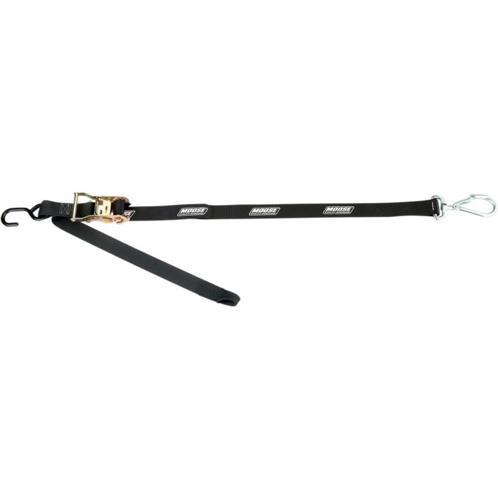Moose Utility Ratchet Swivel Carabiner Heavy Duty Tie Down Straps 38mm x 1.8m Black