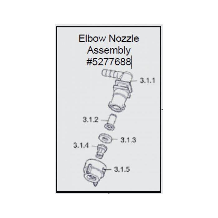 Fimco Parts ELL Nozzle Sub-Assembly 3/8in ATV Booms Repair Parts