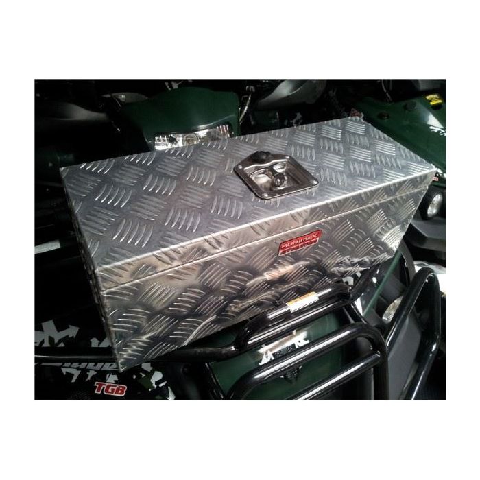 ATV Quad Universal Front Cargo Box Chequered Plate Aluminium Small
