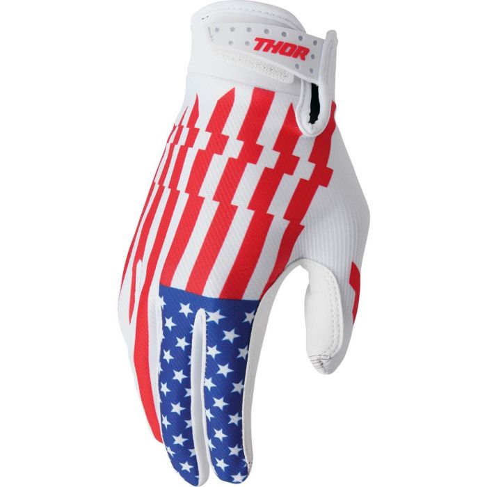 THOR Launchmode Gloves White/Red/Blue
