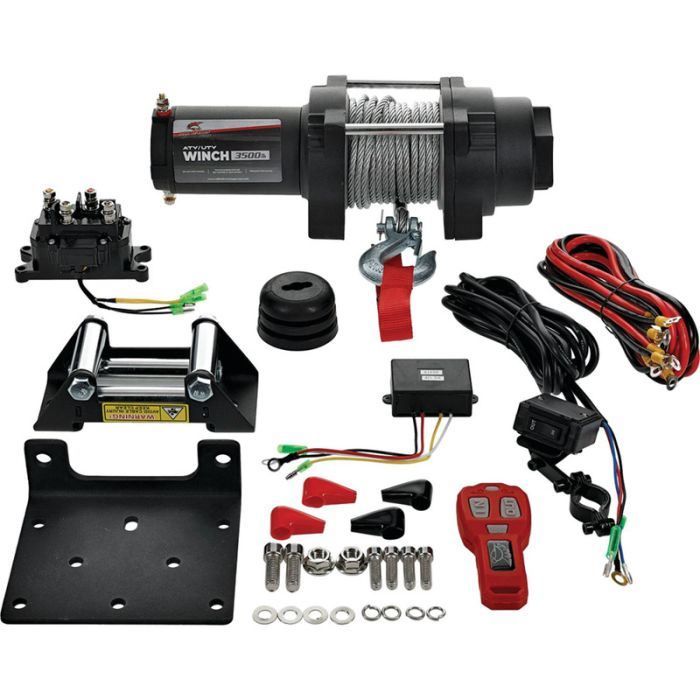 HD ATV UTV Quad Bike 12V Winch 3500lb Steel Cable With Remote Control And HB Switch