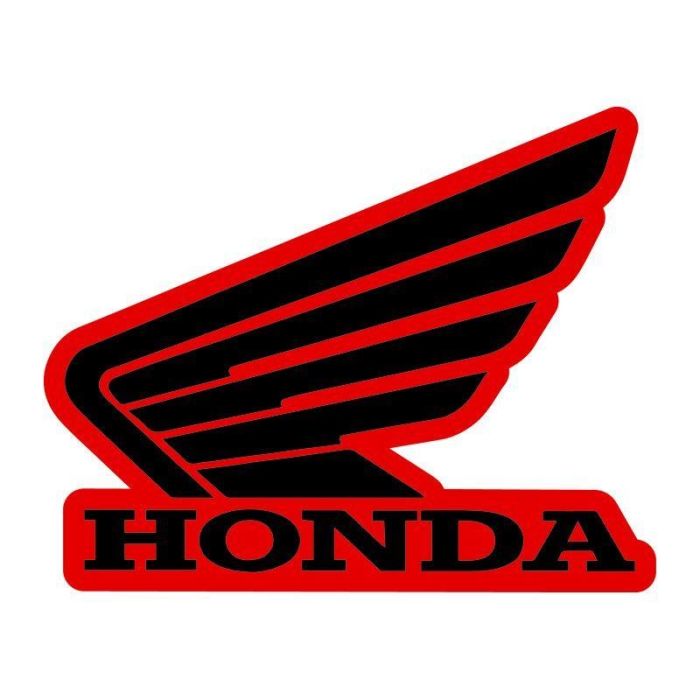 Honda Wing L/H Tank Sticker 107mm Red/Black