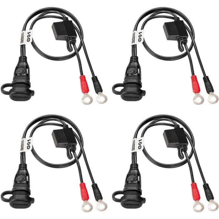 PACK OF 4 SAE71 OptiMate Weatherproof Waterproof 12V Permanent Lead O1