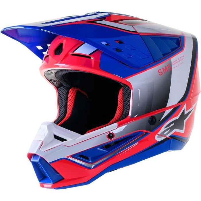 Alpinestars Supertech SM5 Sail Blue & Red Mx Helmet