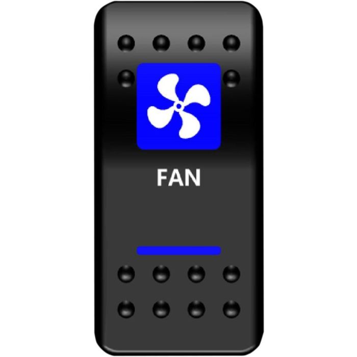 MUD Blue Fan Light Rocker Switch ATV UTV