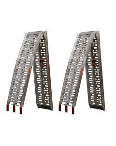 Pair Of Folding Aluminium Ramps Quad Motorcycle Mower 230mm Wide
