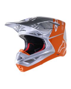 ALPINESTARS Supertech M10 Silver & Orange Flood MX Helmet