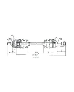 Arctic Cat 400/500/650 Front RHS Complete CV Axle Driveshaft