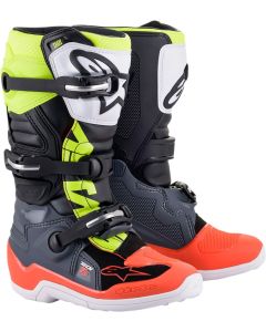 Alpinestars Youth Tech 7s Boots Red Yellow Green