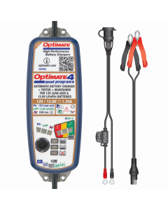 Optimate 4 Quad Program Battery Charger 12V Quad Motorcycle (UK Plug UKCA)