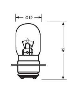 12V 25/25 Miniature Pre Focus T19 P15d/3 Bulb Quad ATV Motorcycle