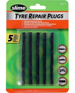 Slime Tyre Repair Plugs 5-Pack No Glue 4" Length E-Marked Tubeless Use 20252-51