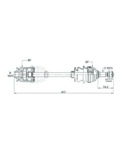 Arctic Cat 250/300/400/500 Front LHS Complete CV Axle Driveshaft