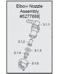 Fimco Parts ELL Nozzle Sub-Assembly 3/8in ATV Booms Repair Parts