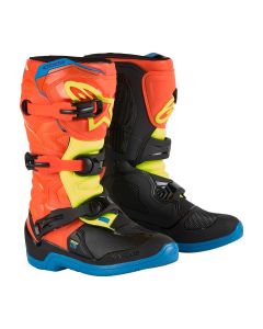 Alpinestars Youth Tech 3s Mx Boots Orange Blue Yellow Black
