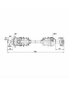 Arctic Cat 400/500/550/650/700/1000 Front LH Comp.Driveshaft