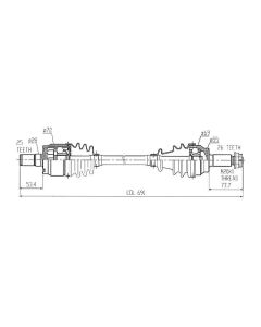 Honda Pioneer 700 15-17 Rear Complete CV Axle Driveshaft