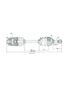 Arctic Cat 250/300/400/500 Front RHS Complete CV Axle Driveshaft