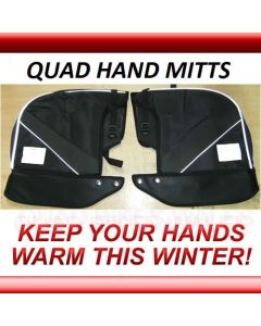Quad Bike Handle Bar Mitts Gloves BLACK Mittens ATV HD