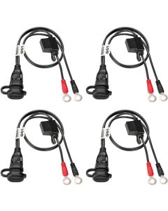 PACK OF 4 SAE71 OptiMate Weatherproof Waterproof 12V Permanent Lead O1